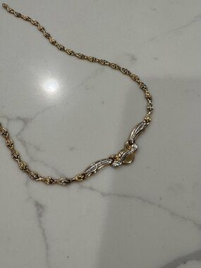 Gold Heart Pendant Necklace with Clear Stones